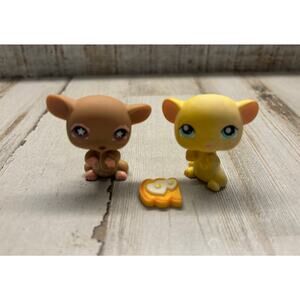 Vintage Littlest Pet Shop LPS Mice Pink Mouse Lot and Cheese EUC
